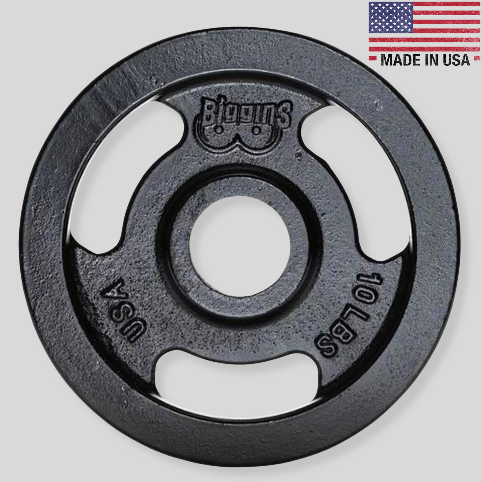 10lb Custom Weight Plate Classic Machined Cast Iron Weight Plate Set Product Pic Biggins Iron Made In USA