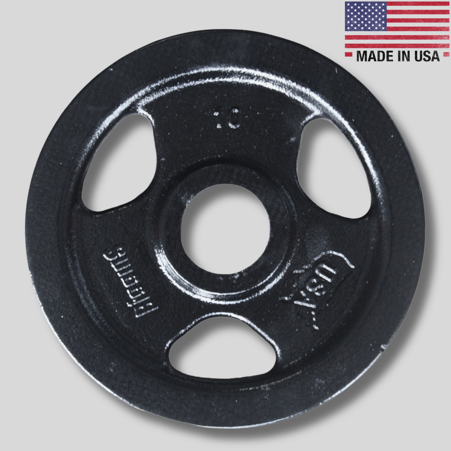 10lb Custom Weight Plate Prime Machined Cast Iron Weight Plate Set Product Pic Biggins Iron Made In USA