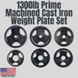 1300lb Prime Machined Cast Iron Weight Plate Set Product Pic Biggins Iron Made In USA