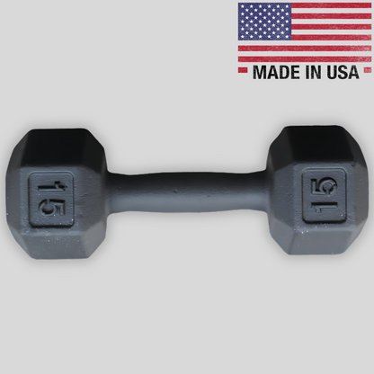 15lb Elite Cast Iron Dumbbell Product Pic Biggins Iron