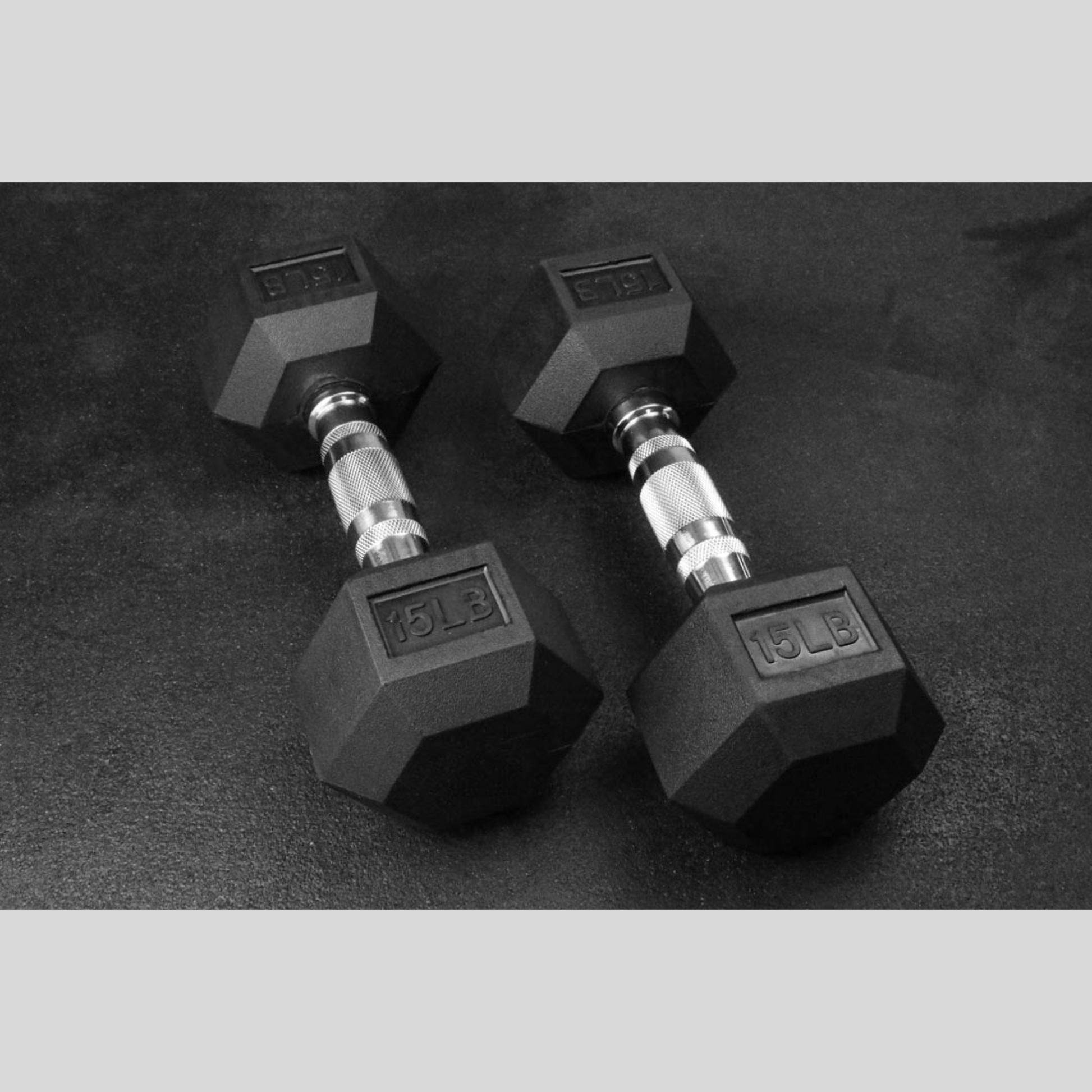 15lb Rubber Hex Dumbbells Product Pic