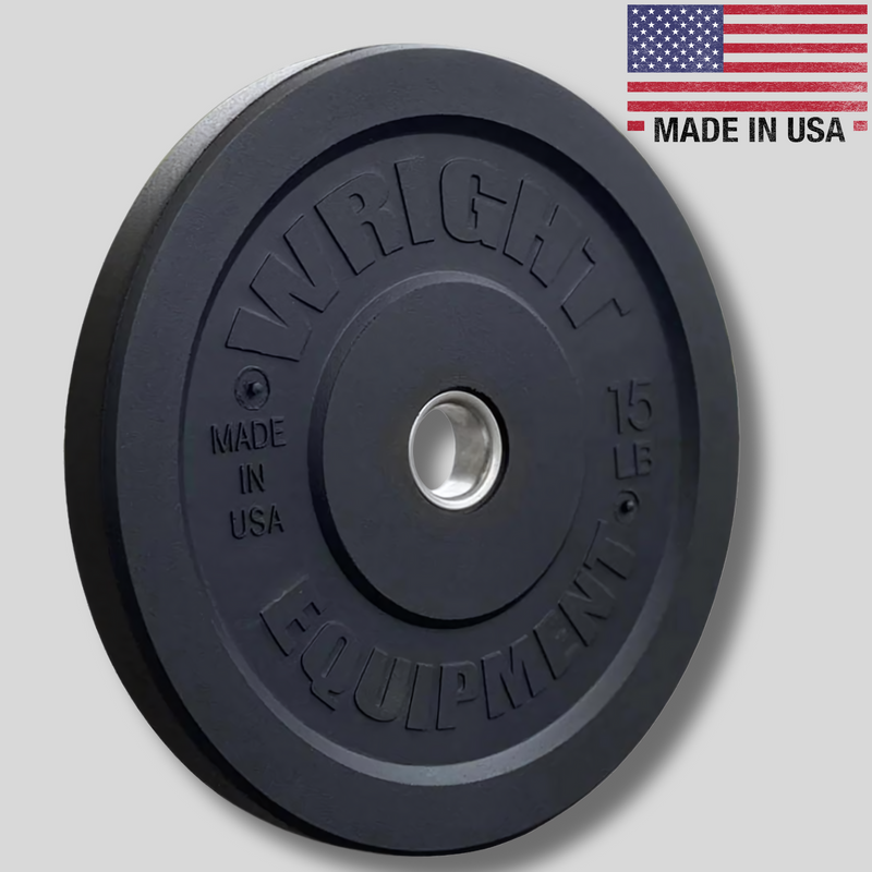 15lbs AMP Bumper Plates Wright Equipment Product Pic USA Made