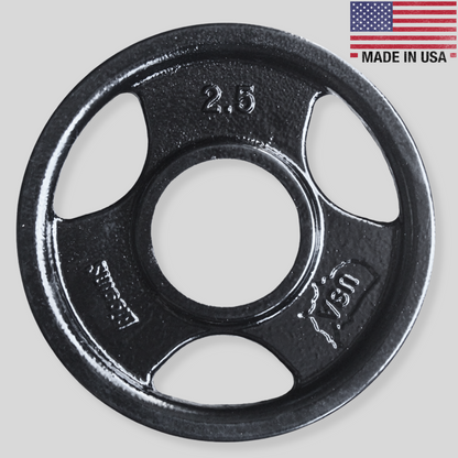 2.5lb Custom Weight Plate Prime Machined Cast Iron Weight Plate Set Product Pic Biggins Iron Made In USA