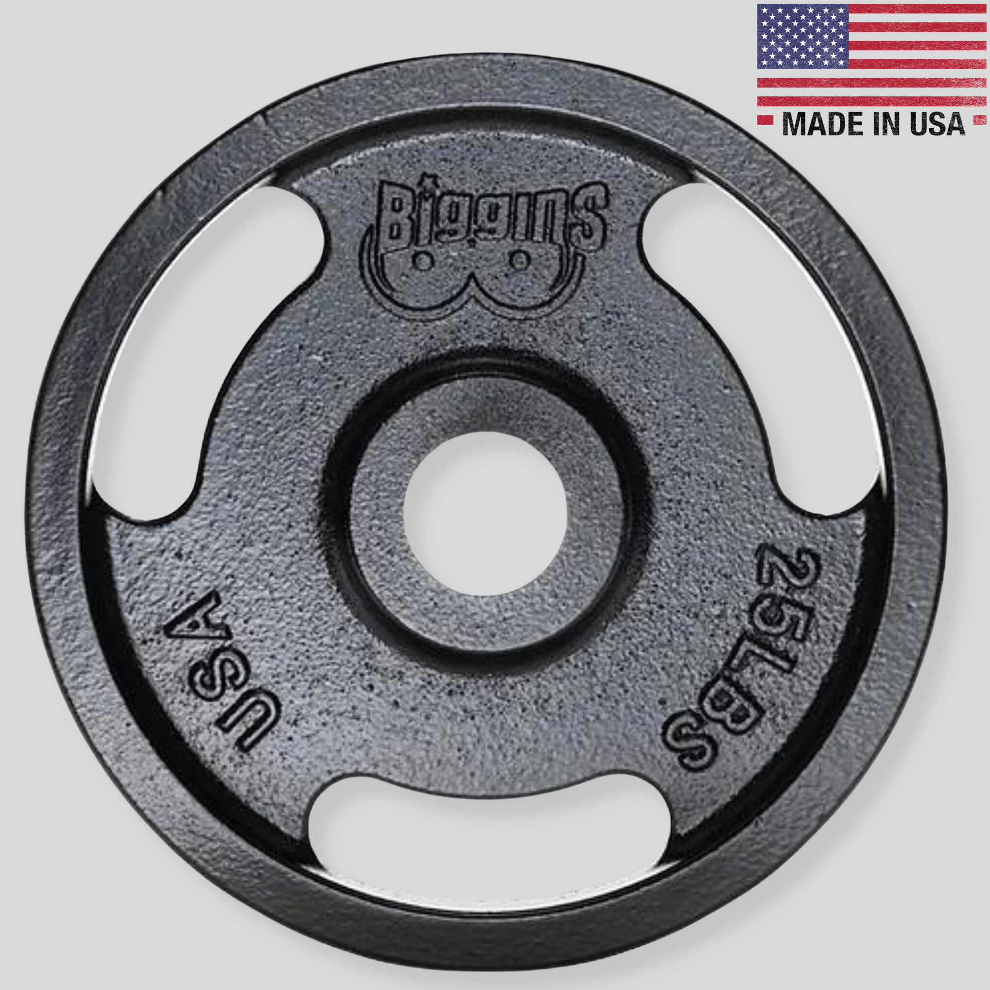 25lb Classic Biggins Weight Plate Product Pic Front Made In USA