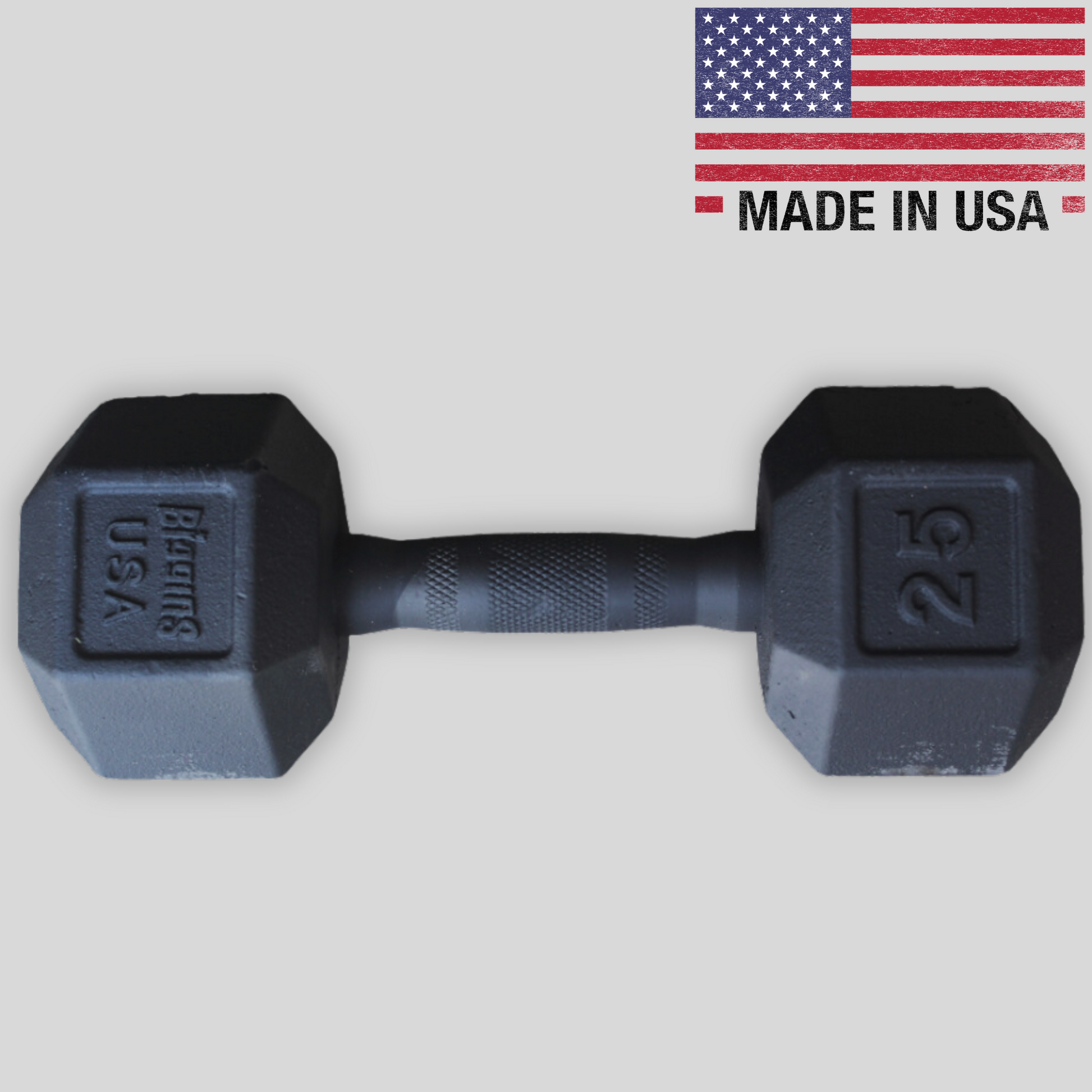 25lb Elite Cast Iron Dumbbell Product Pic Biggins Iron