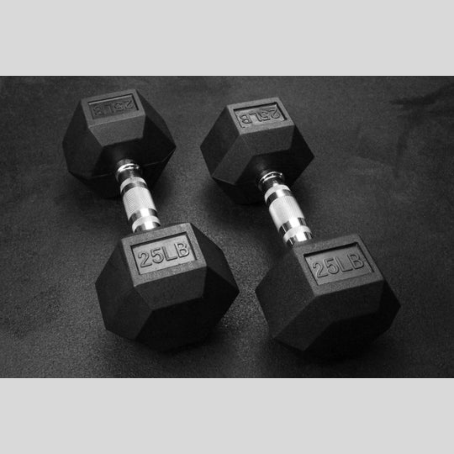 25lb Rubber Hex Dumbbells Product Pic