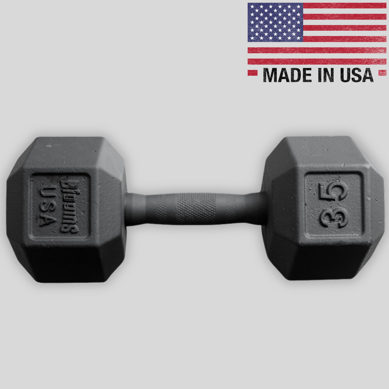 35lb Elite Cast Iron Dumbbell Product Pic Biggins Iron