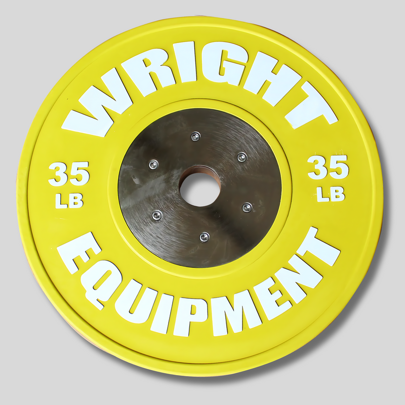 35lb Elite Color Bumper Plates V2 Yellow Product Pic Wright Equipment