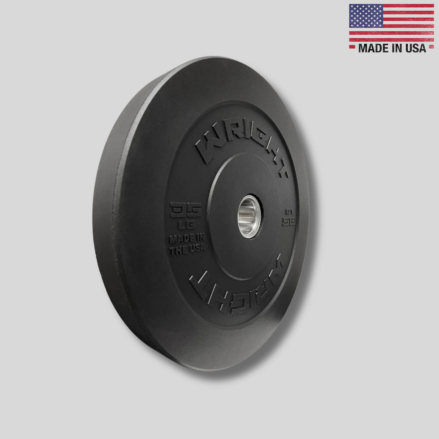 35lb HU Bumper Plates Product Pic Hybrid Urethane USA Made Wright Equipment