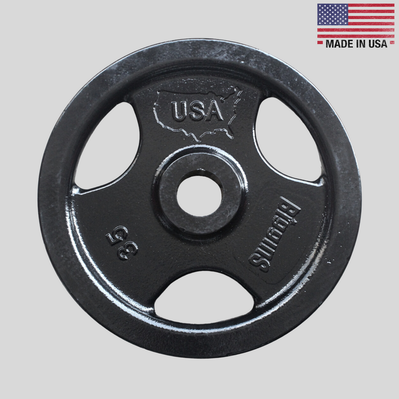 35lb Prime Machined Cast Iron Weight Plates Product Pic USA Made Biggins Iron