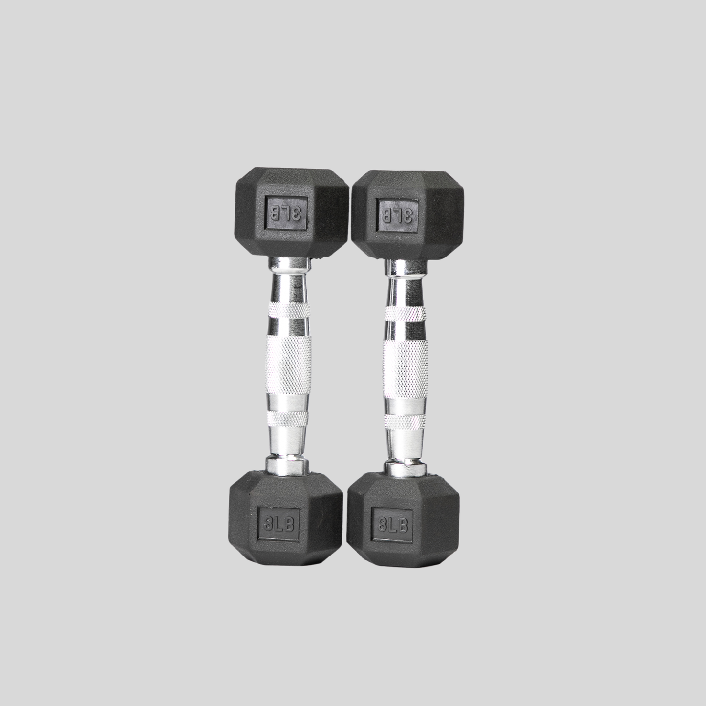 3lb Rubber Hex Dumbbells Product Pic