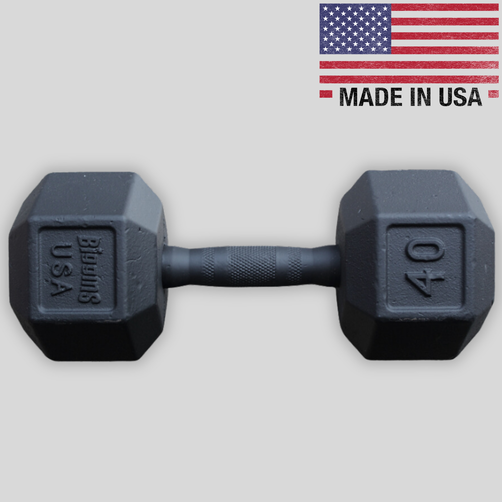 40lb Elite Cast Iron Dumbbell Product Pic Biggins Iron