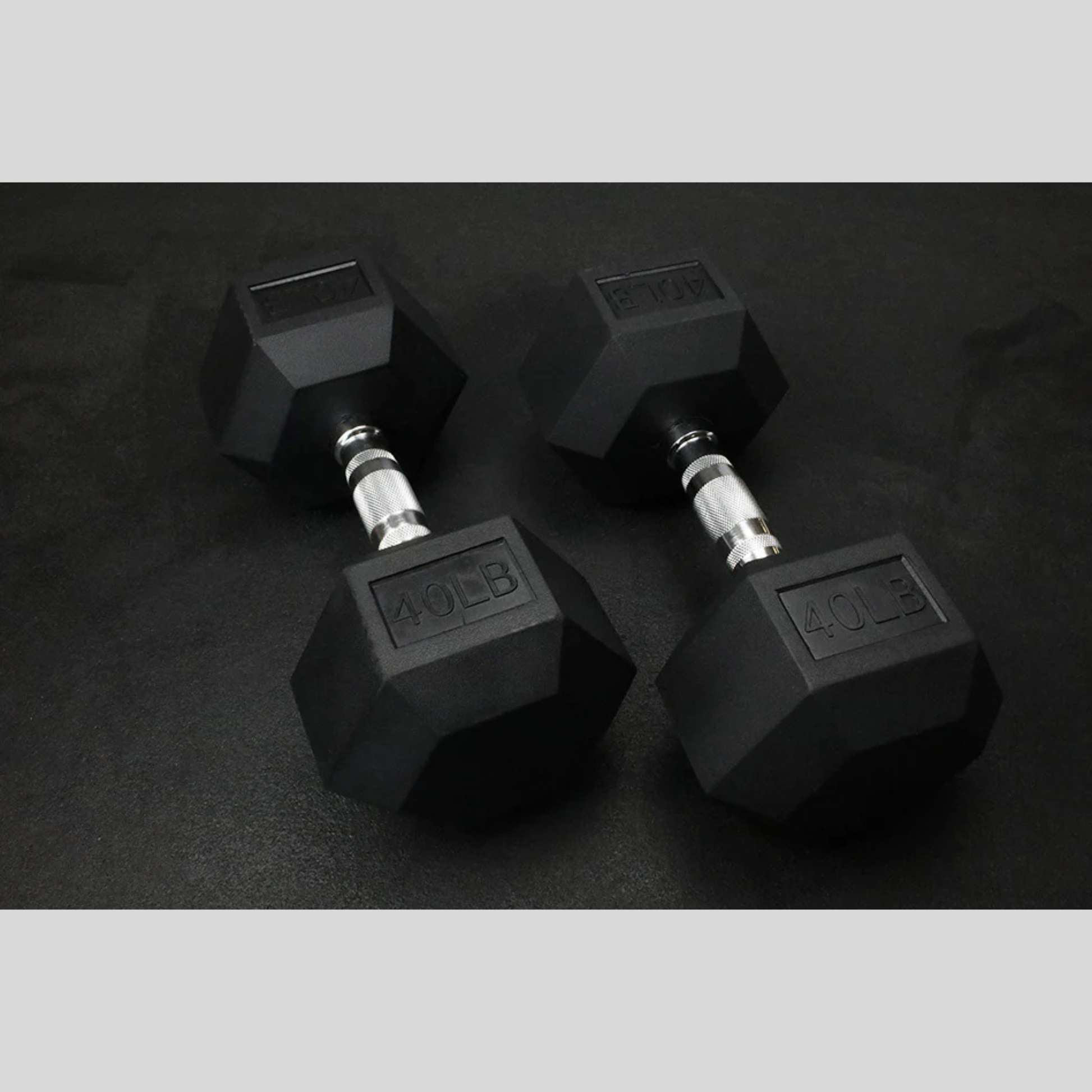 40lb Rubber Hex Dumbbells Product Pic
