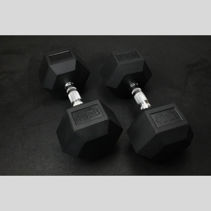 40lb Rubber Hex Dumbbells Product Pic