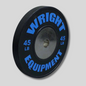 45lb Elite Bumper Plate Product Pic Wright Equipment Blue Letters