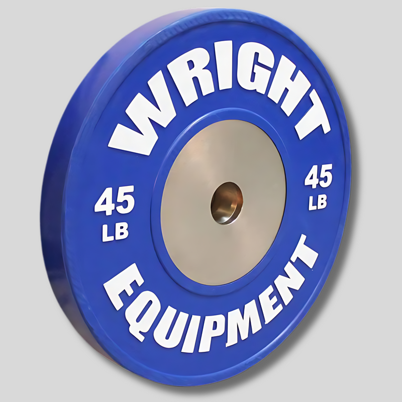 45lb Elite Color Bumper Plates V2 Blue Product Pic Wright Equipment