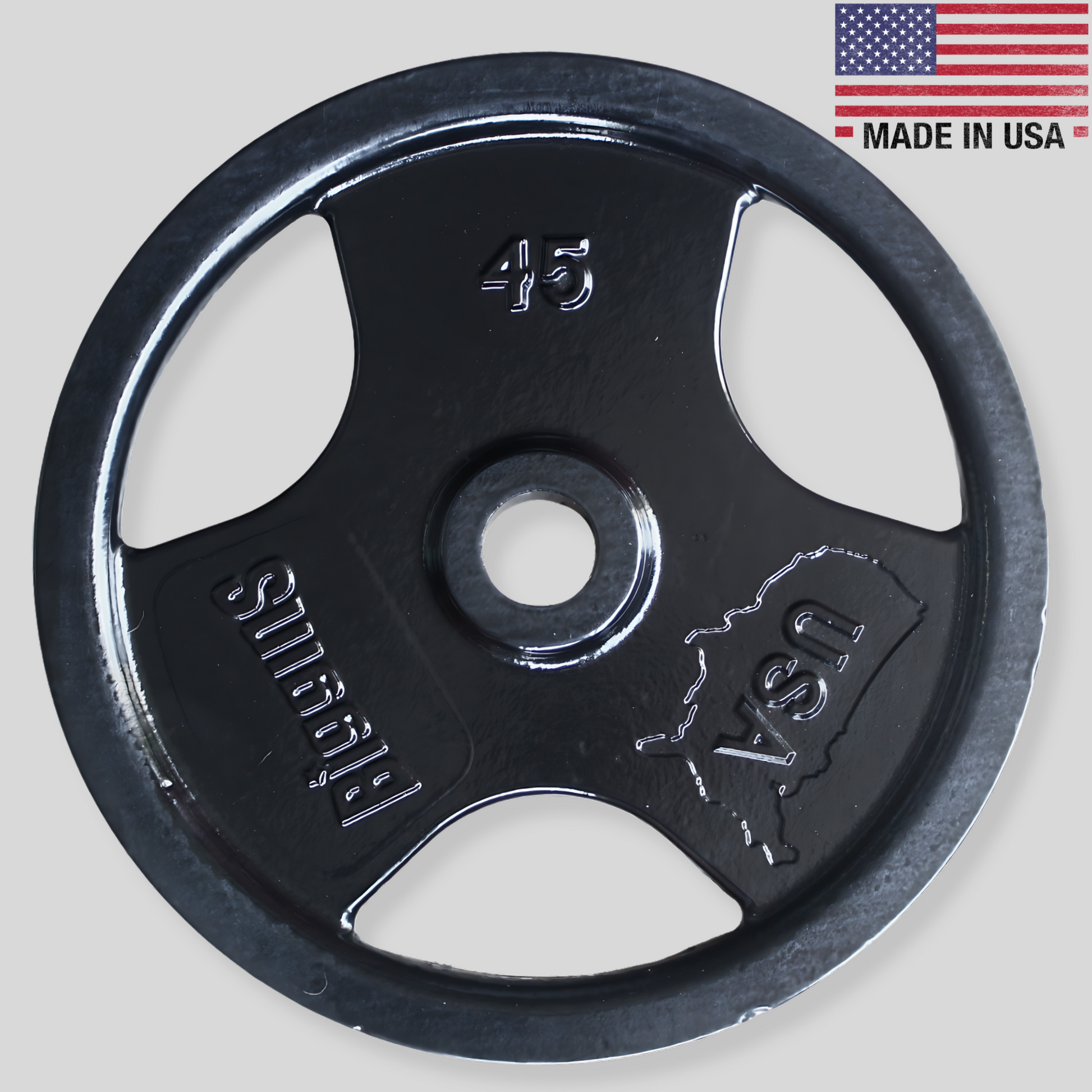 45lb Custom Weight Plate Prime Machined Cast Iron Weight Plate Set Product Pic Biggins Iron Made In USA