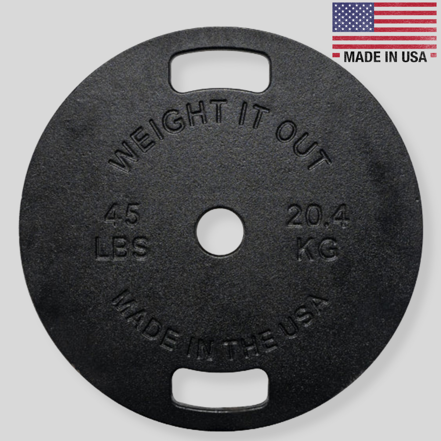 Black 45lb Thin Cast Iron Single Weight Plate Product Pic Weightitout