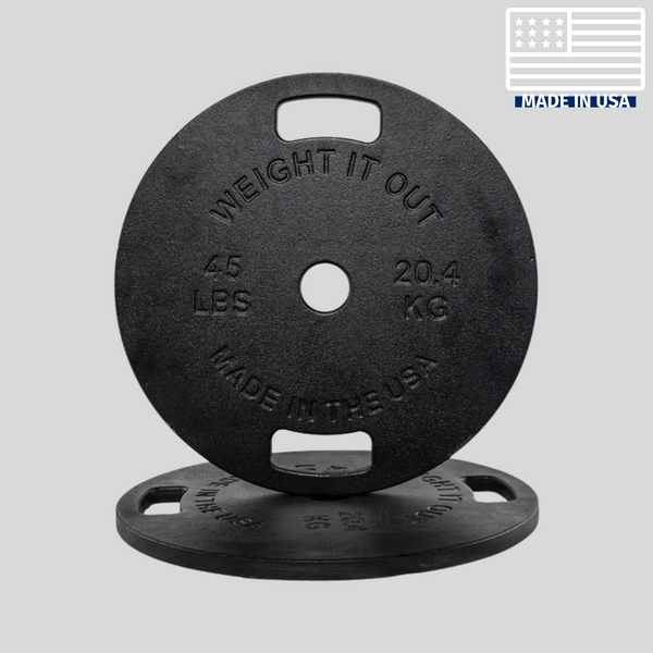 45lb Thin Cast Iron Weight Plates Product Pic Front Black