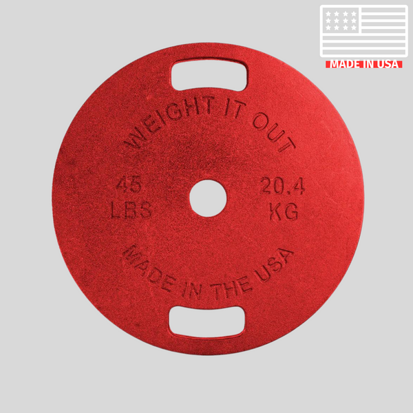 Red 45lb Thin Weight Plates Product Pic Front