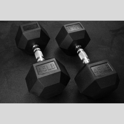 45lb Rubber Hex Dumbbells Product Pic