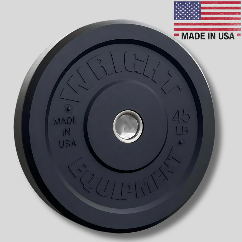 45lbs AMP Bumper Plates Wright Equipment Product Pic USA Made