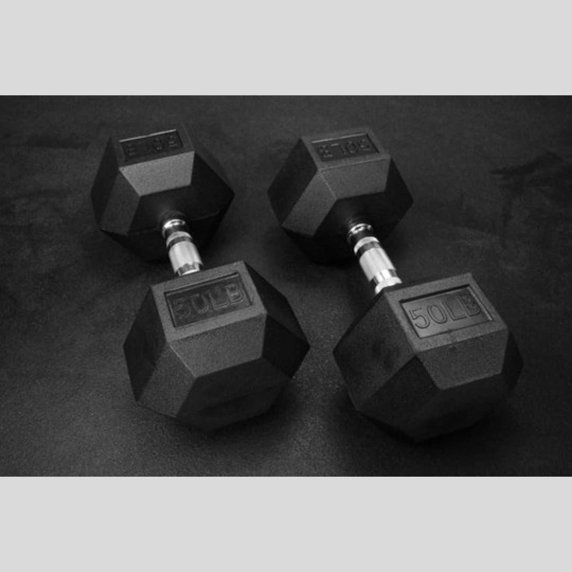 50lb Rubber Hex Dumbbells Product Pic
