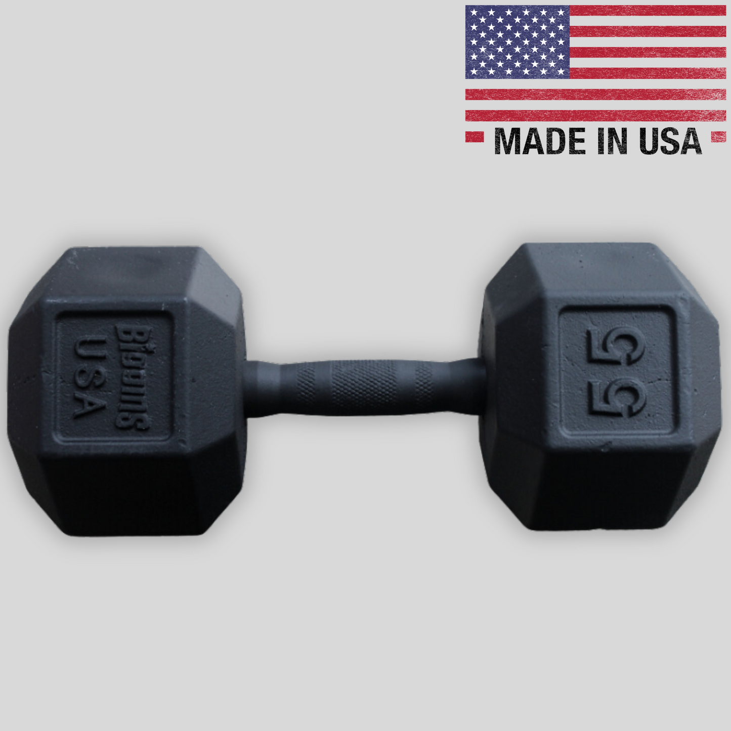 55lb Elite Cast Iron Dumbbell Product Pic Biggins Iron