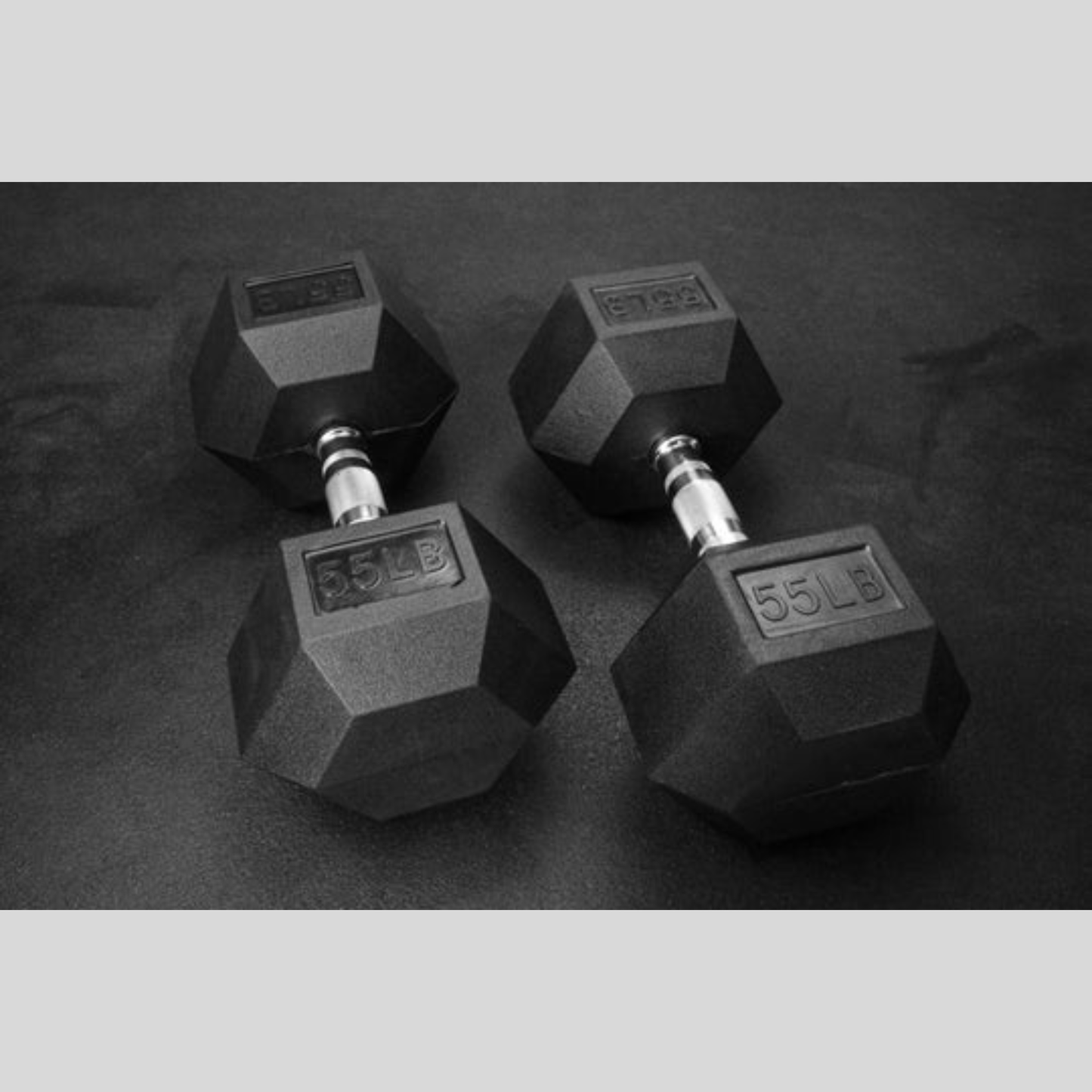 55lb Rubber Hex Dumbbells Product Pic