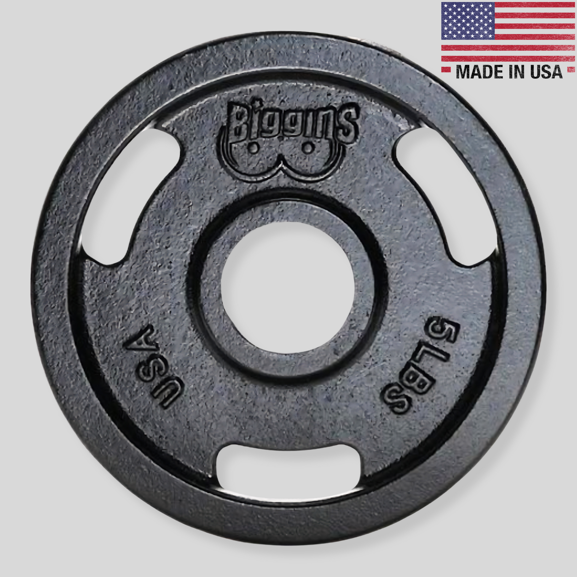 5lb Classic Biggins Weight Plate Product Pic Front Made In USA