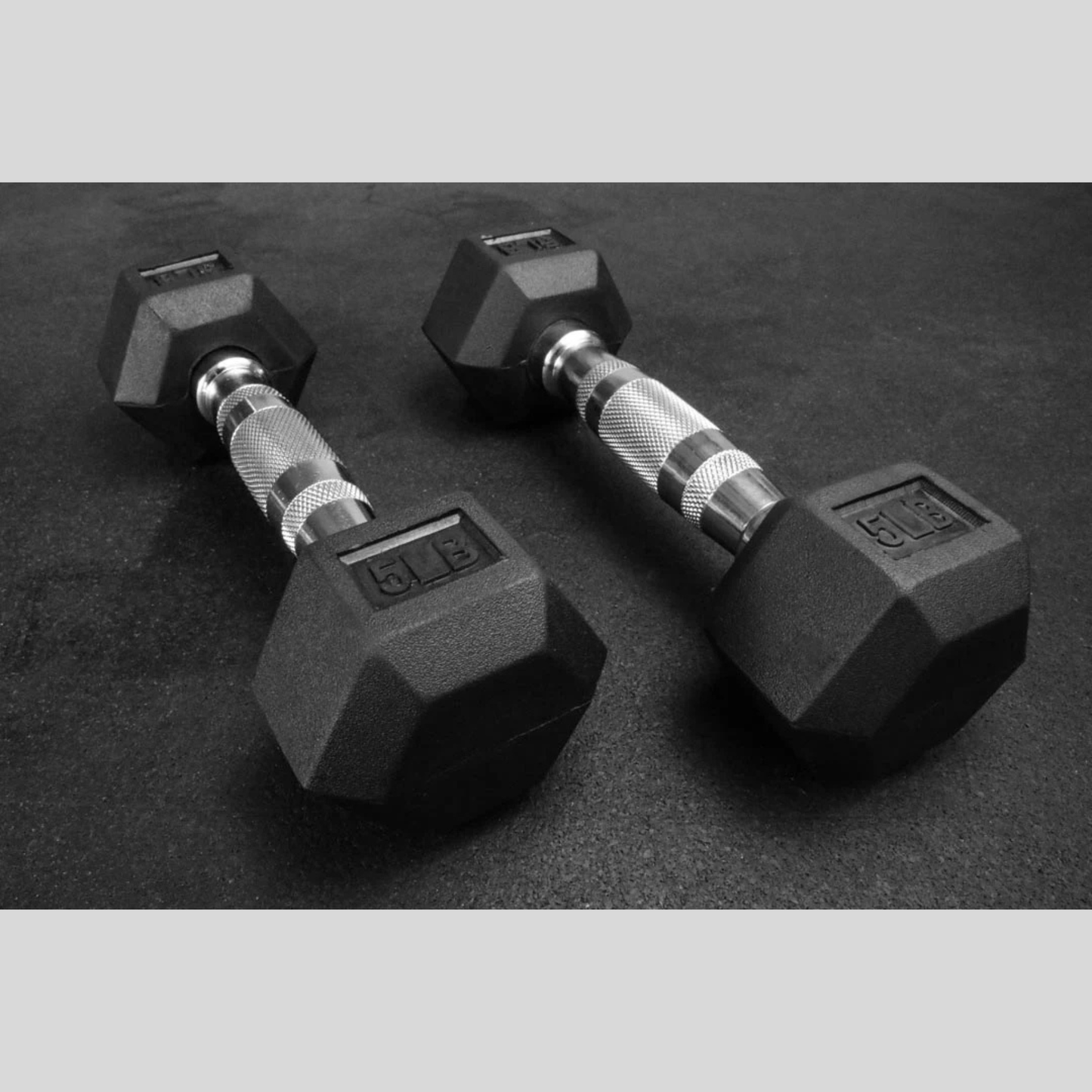 5lb Rubber Hex Dumbbells Product Pic