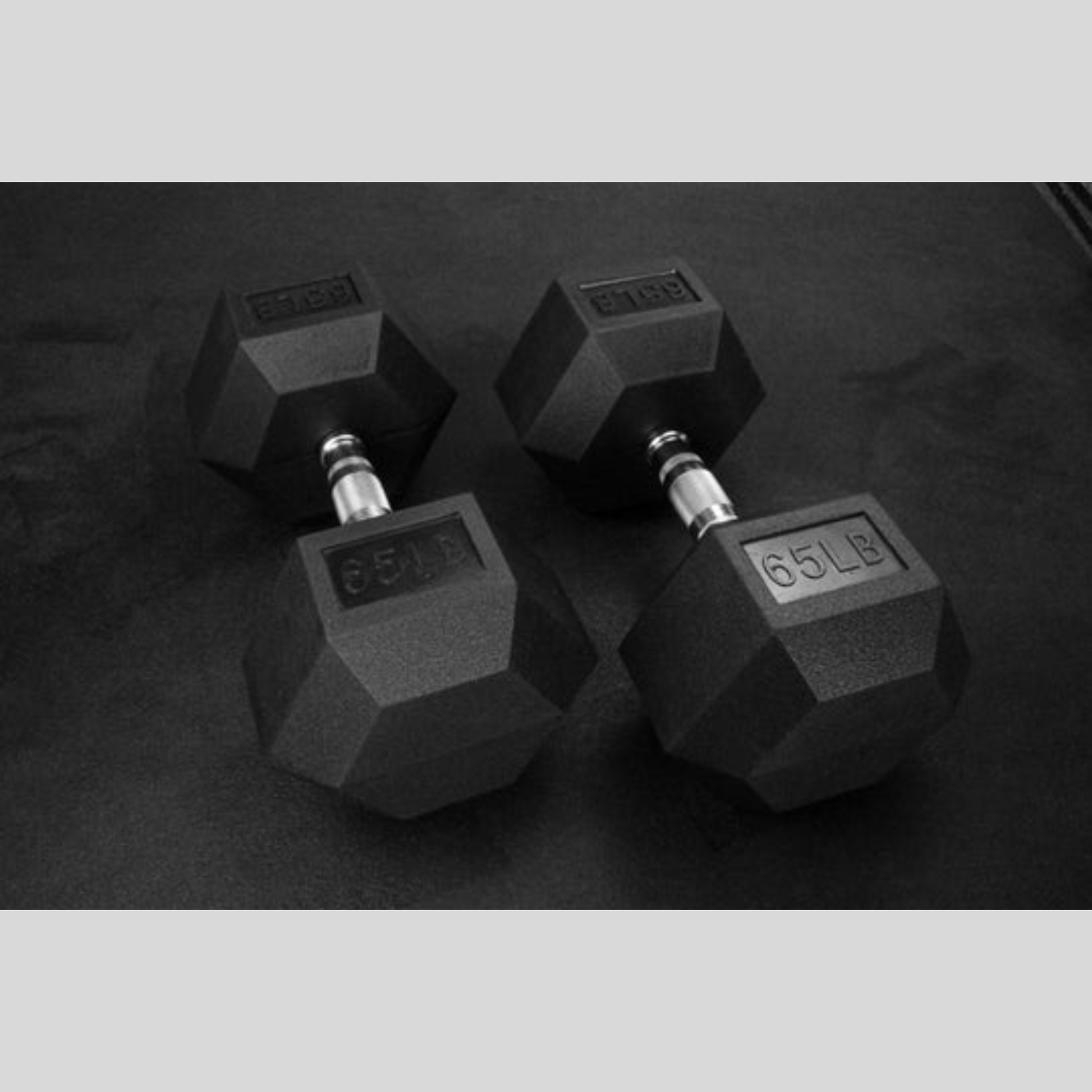 65lb Rubber Hex Dumbbells Product Pic