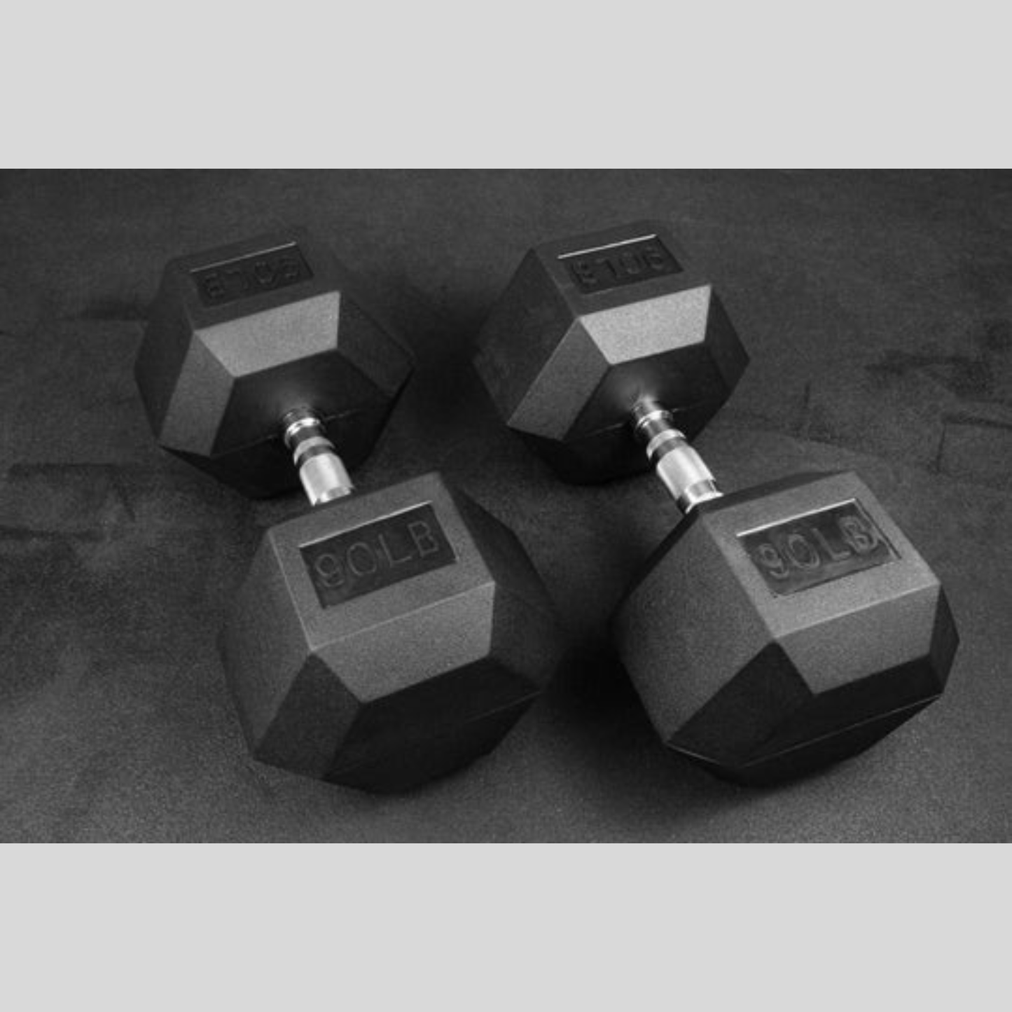 90lb Rubber Hex Dumbbells Product Pic