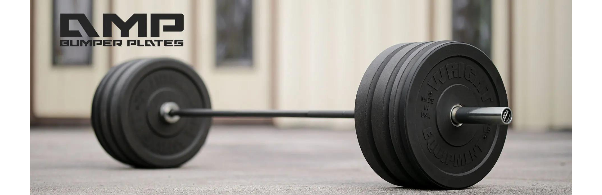 AMP Bumper Plates On Barbell Product Page Photo VFP Wright Equipment