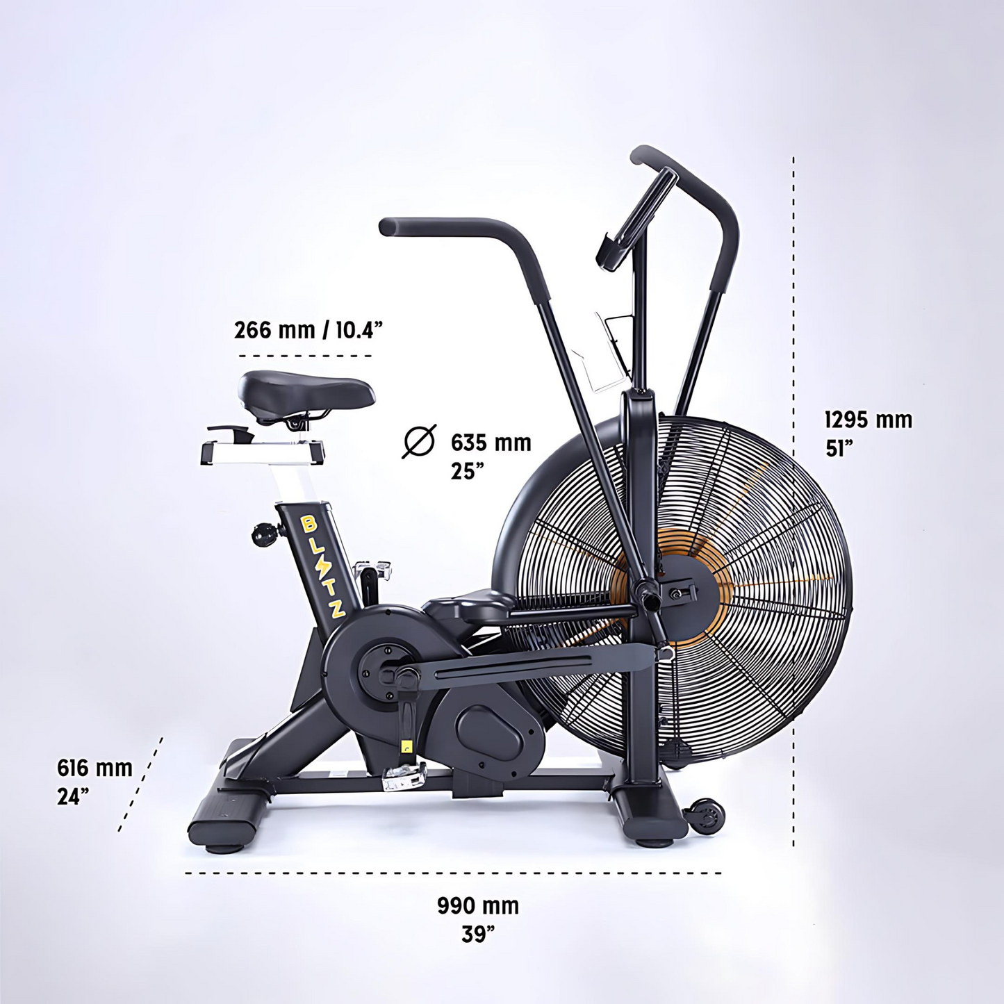 Blitz Air Bike Dimensions