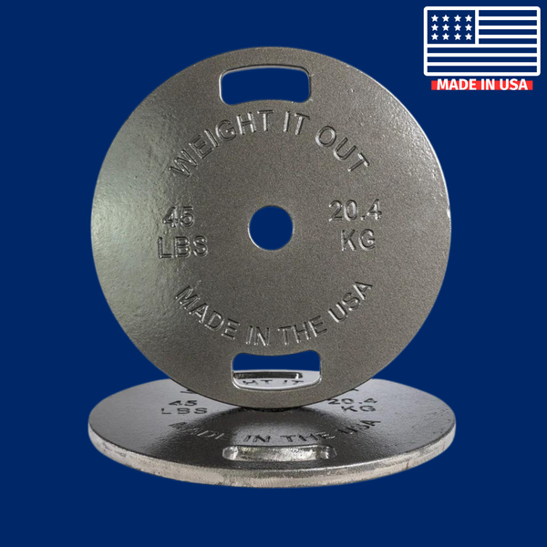 Clear 45lb Thin Cast Iron Weight Plates Product Pic Front