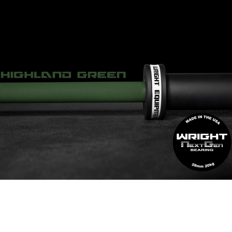 Next Gen Cerakote Barbell 45lb Highland Green Product Pic