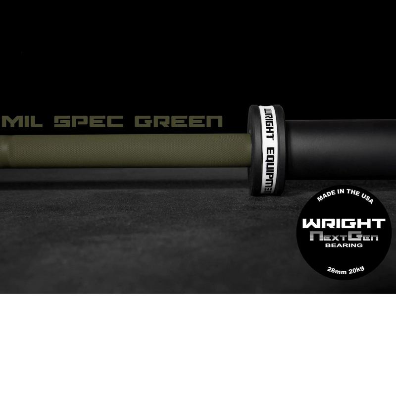 Next Gen Cerakote Barbell 45lb Mil Spec Green Product Pic