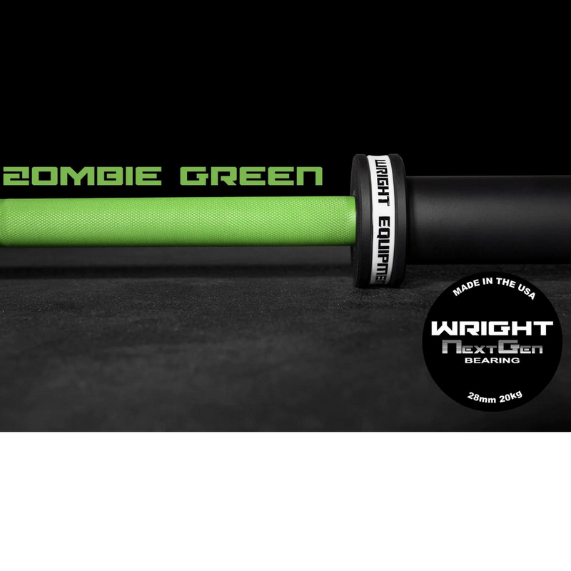 Next Gen Cerakote Barbell 45lb Zombie Green Product Pic