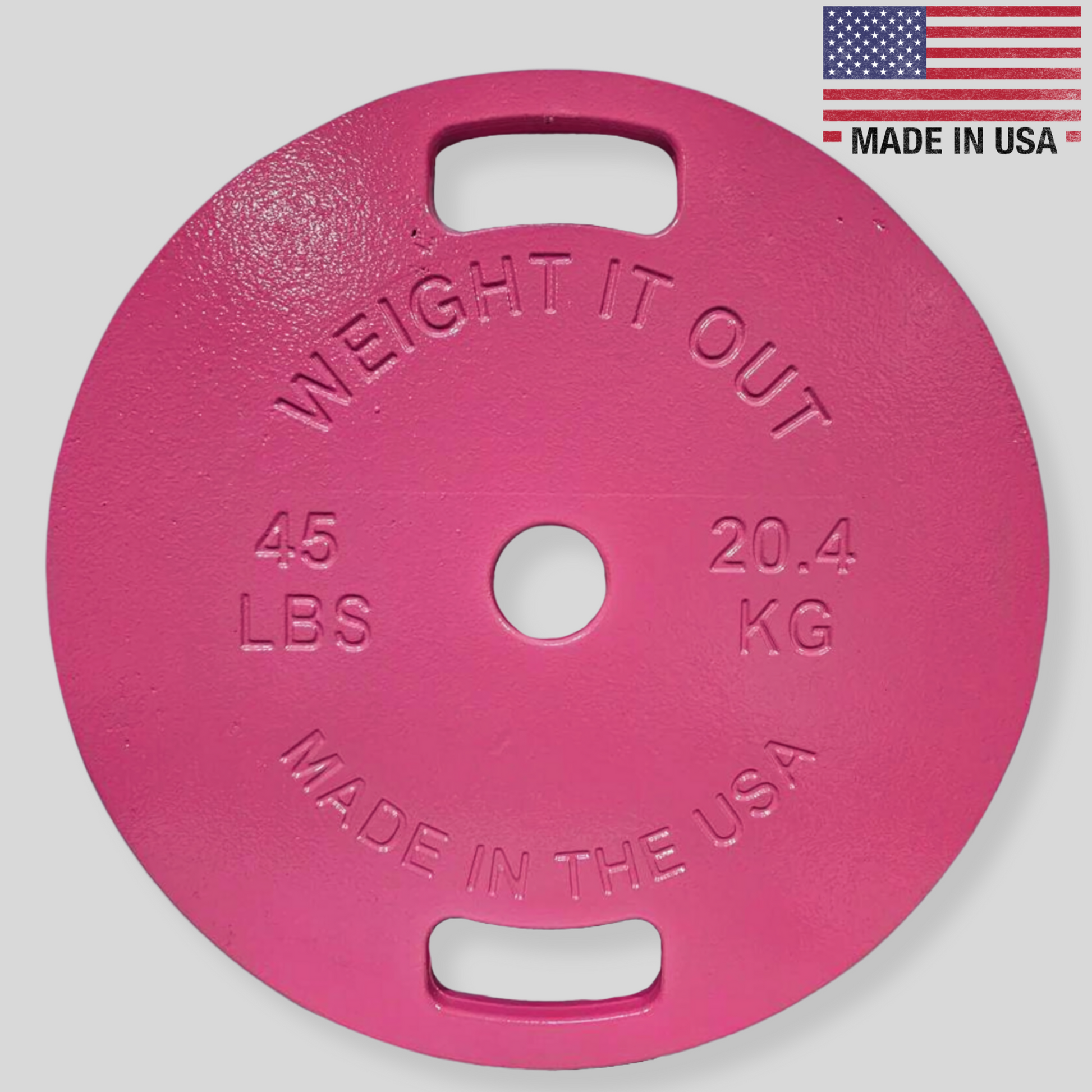 Pink 45lb Thin Cast Iron Weight Plate Product Pic Weightitout