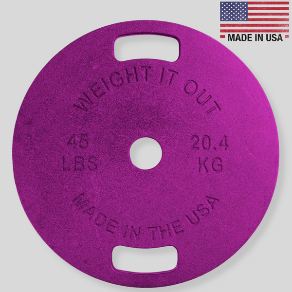 Purple 45lb Thin Cast Iron Weight Plate Product Pic