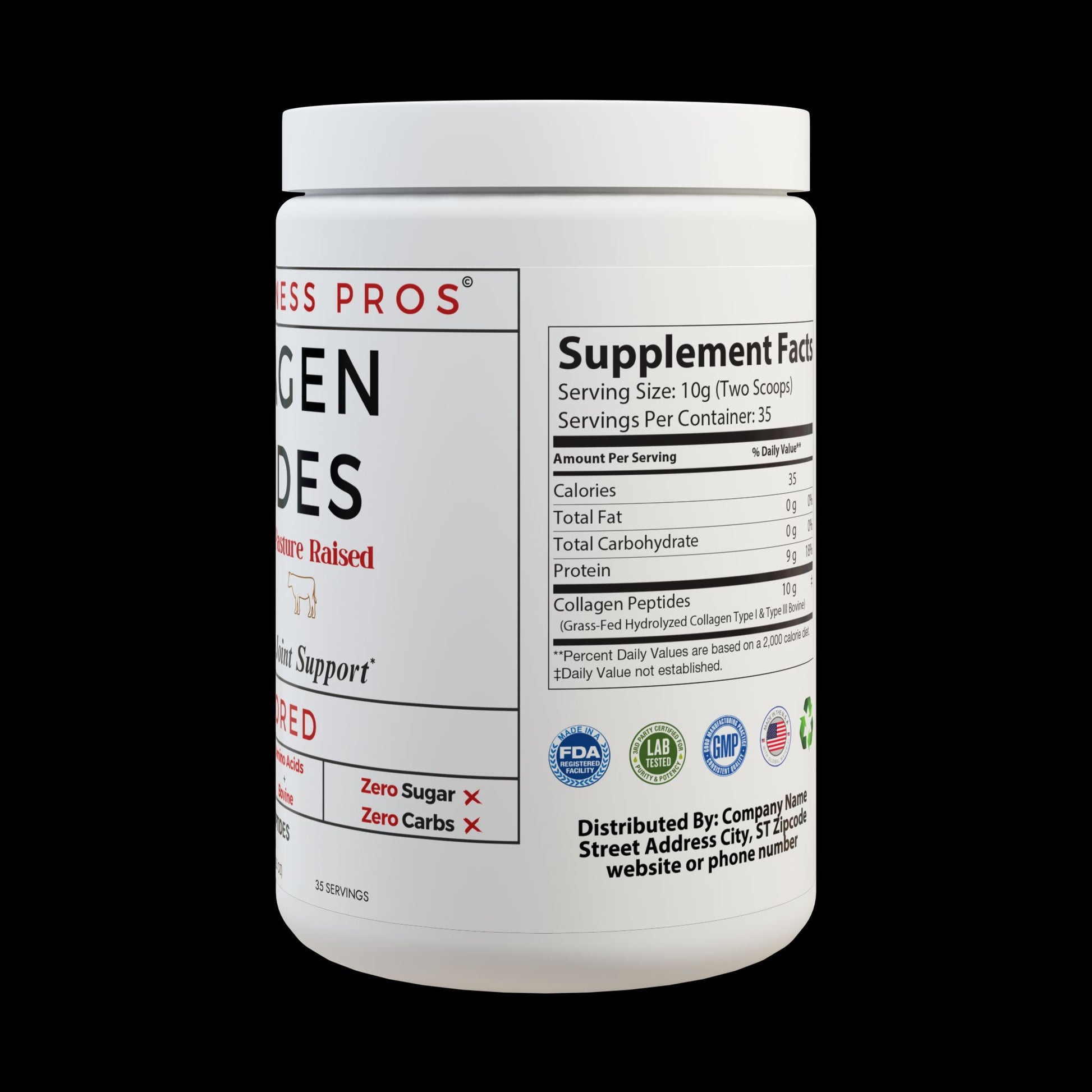 VFP Collagen Peptides Product Pic Side Label 2