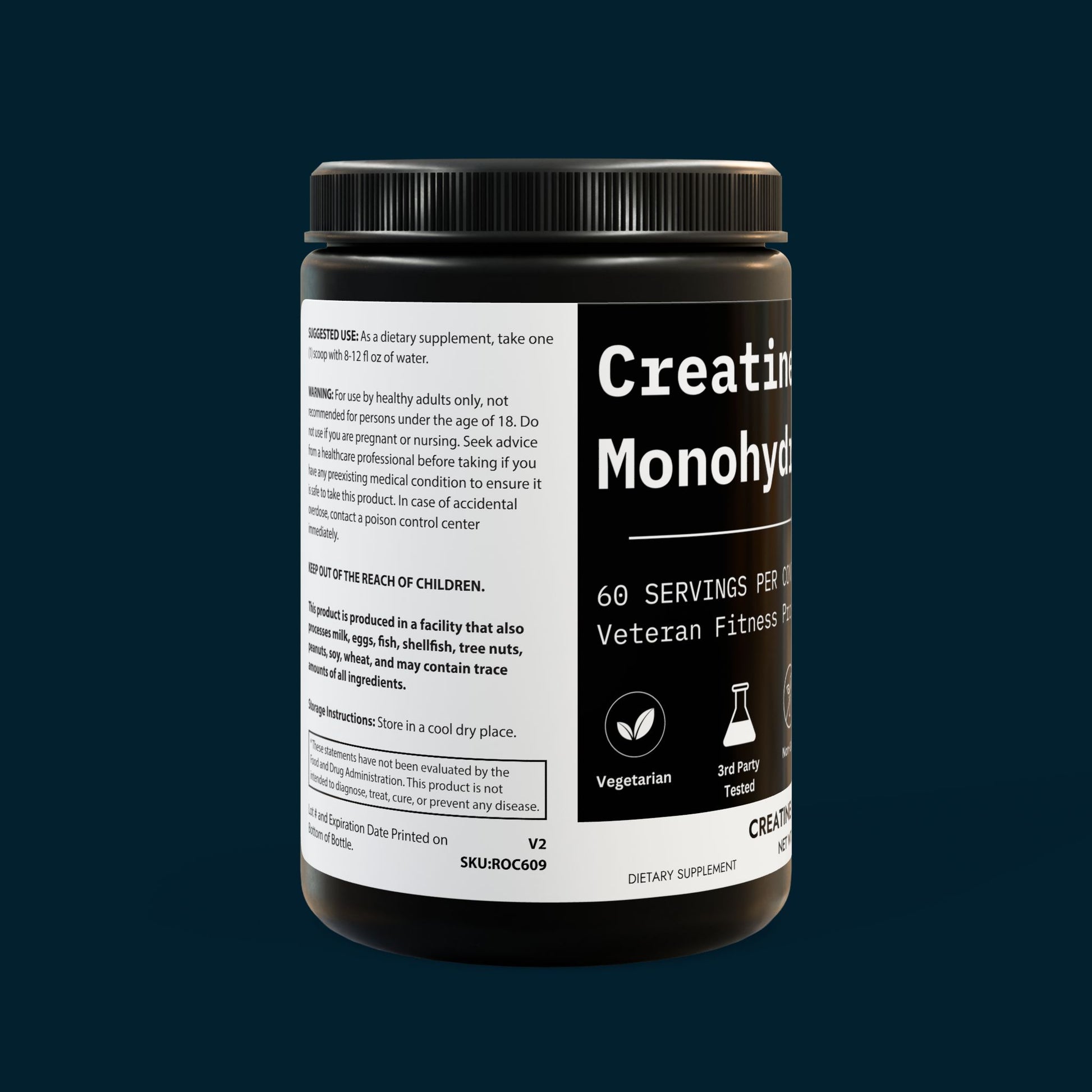 VFP Creatine Monohydrate Product Pic Side Label