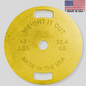 Yellow 45lb Thin Cast Iron Weight Plate Product Pic Weightitout