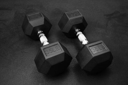 Rubber Hex Dumbbells