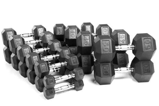 Rubber Hex Dumbbells