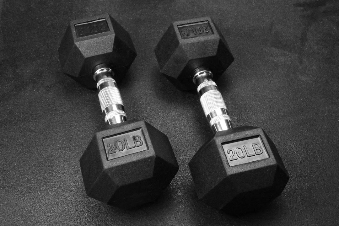 Rubber Hex Dumbbells