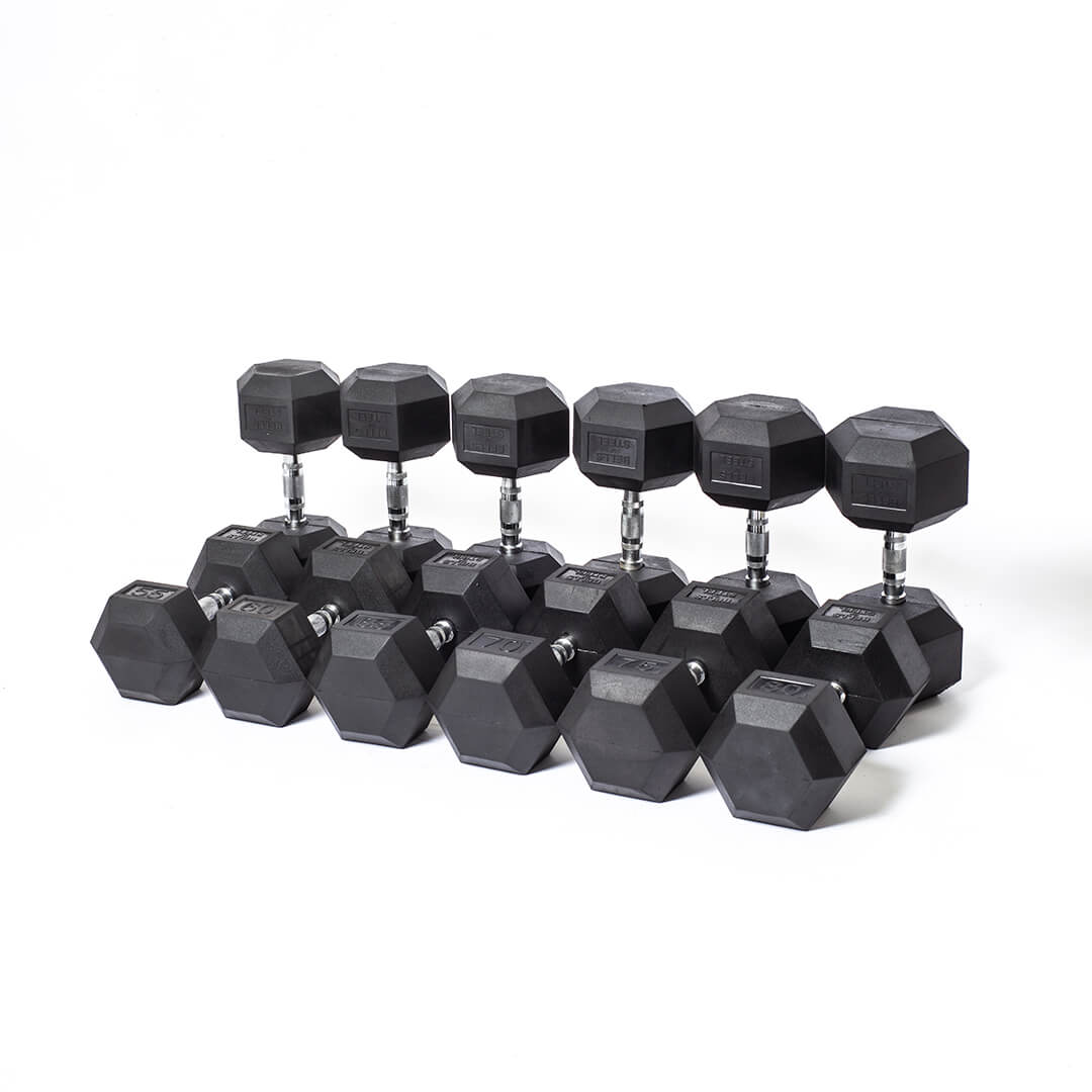 Pro Rubber Hex Dumbbell Set